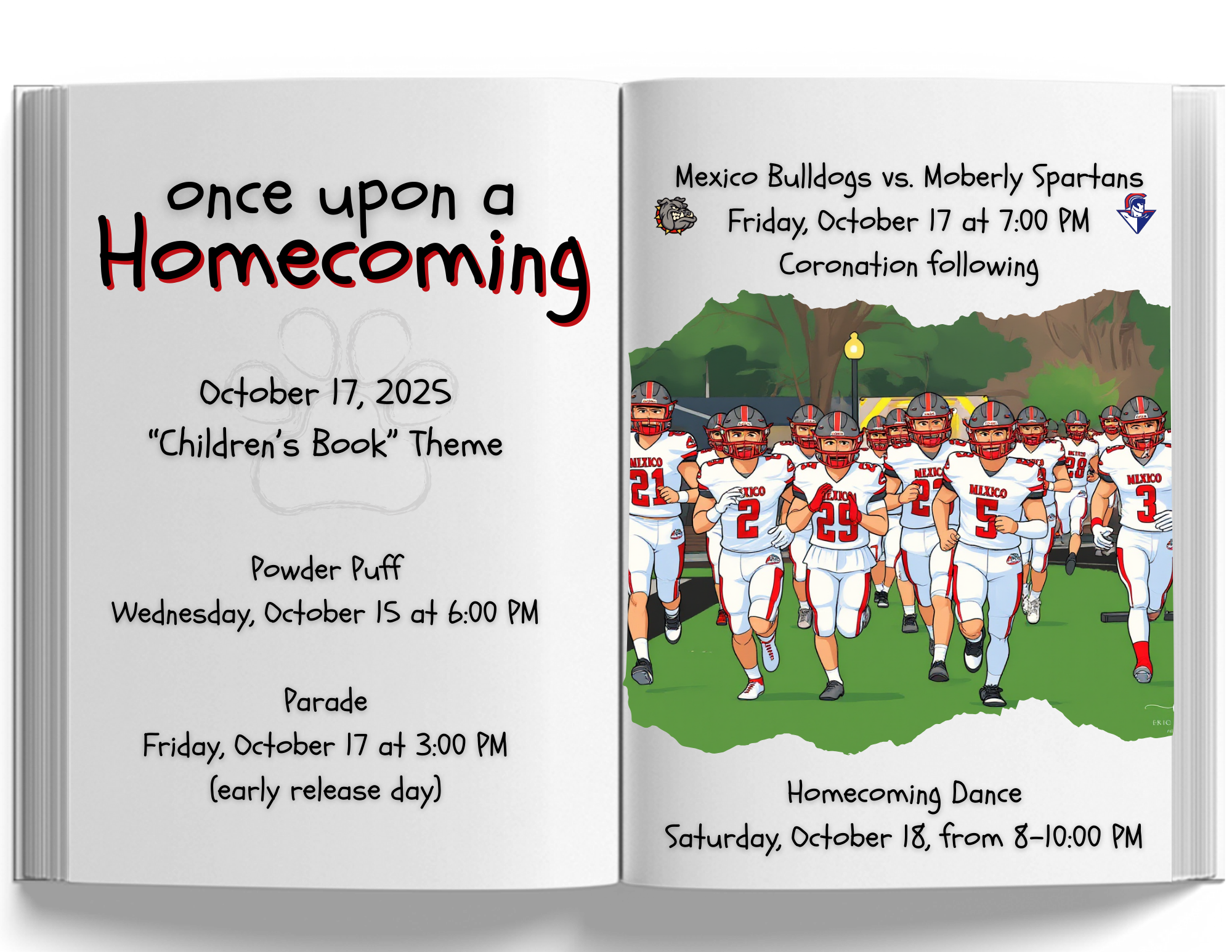 Mexico High School Homecoming Save the Date for October 17